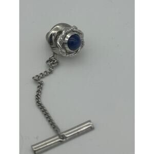 Vintage Blue Stone Silver tie tack